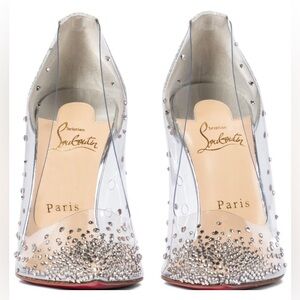 Christian Louboutin Degrastrass PVC 100/Specchio Crystal Clear Heels